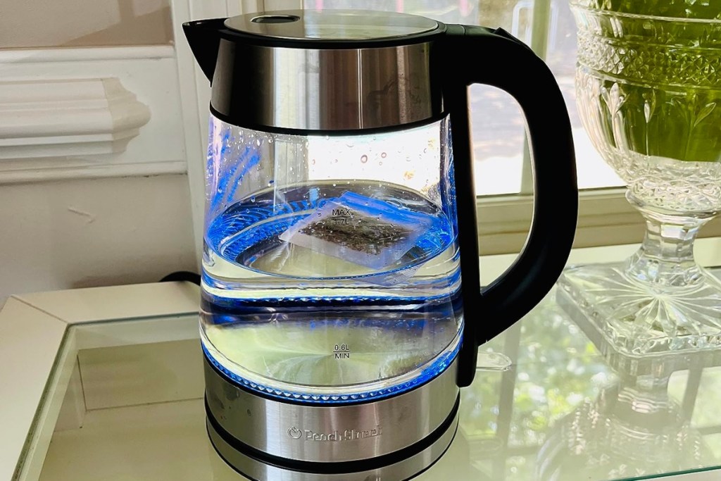 electrick kettle with blue LED light