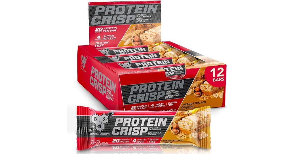 peanut butter protein crisp bars