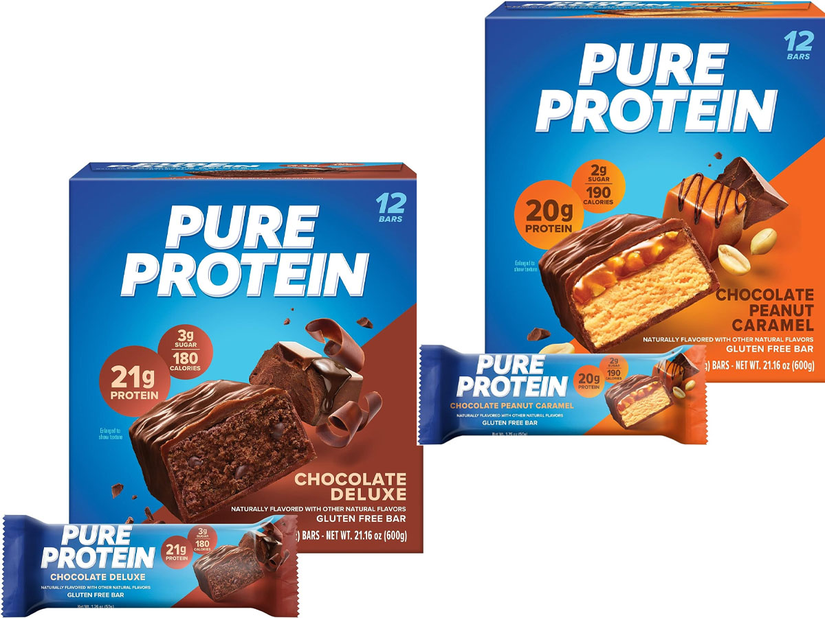 pure protein chocolate and peanut butter bars