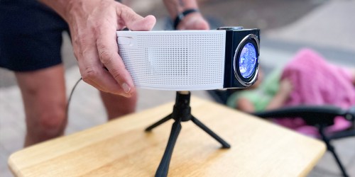 Mini Outdoor 4K Projector w/ Tripod Only $129.99 Shipped on Amazon (Use w/ Phone, TV Stick, & More)