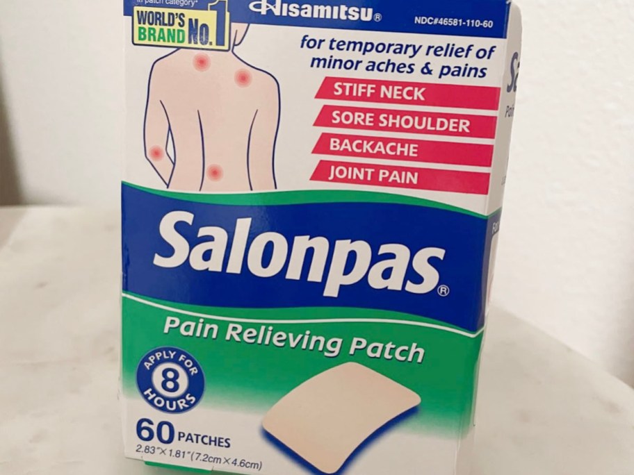 salonpas 60 count box on counter