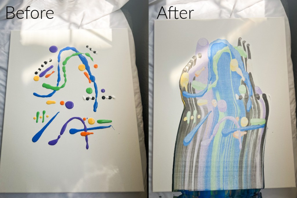 before and after of viral scrape art