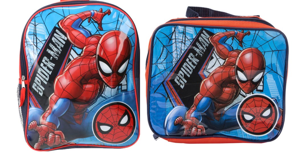 spiderman backpack and lunchbox