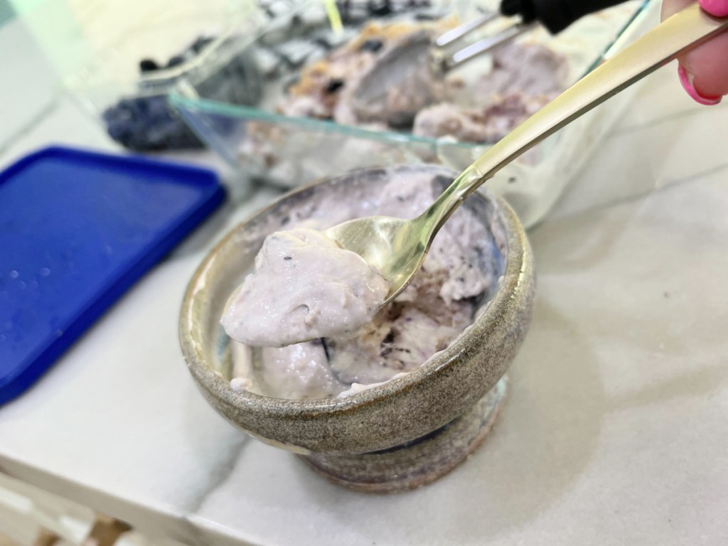 spoonful of cottage cheese ice cream