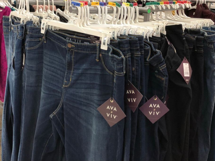 A rack of Ava & Viv Jeans