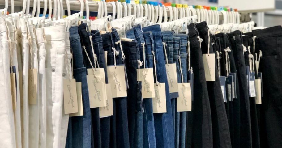 A rack ogf Universal Thread Jeans at Target