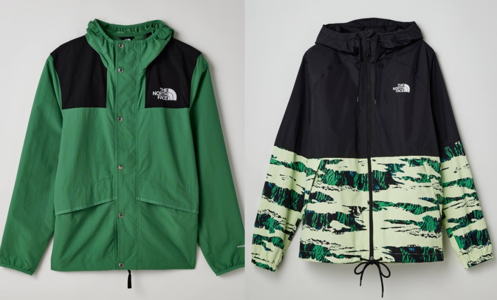 two-different-the-north-face-jackets-with-green-and-black- عروض سترة الوجه الشمالي للعائلة