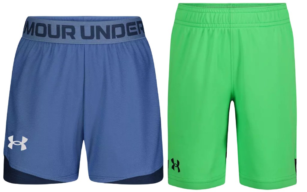 blue and green kids shorts