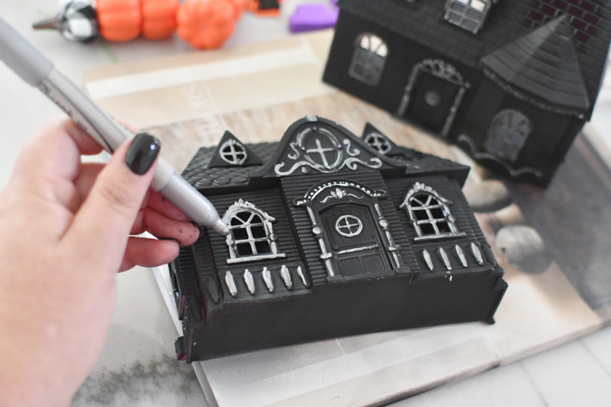 Dollar Tree Halloween DIY Painted Doll House Makeover
