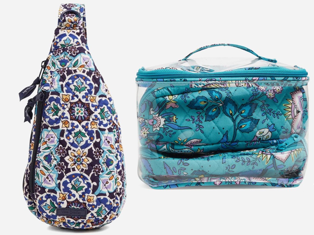 vera bradley sling and makeup bag