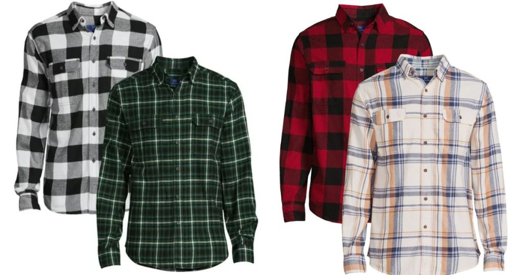 Walmart Men's George Flannel Shirt 2-Packs