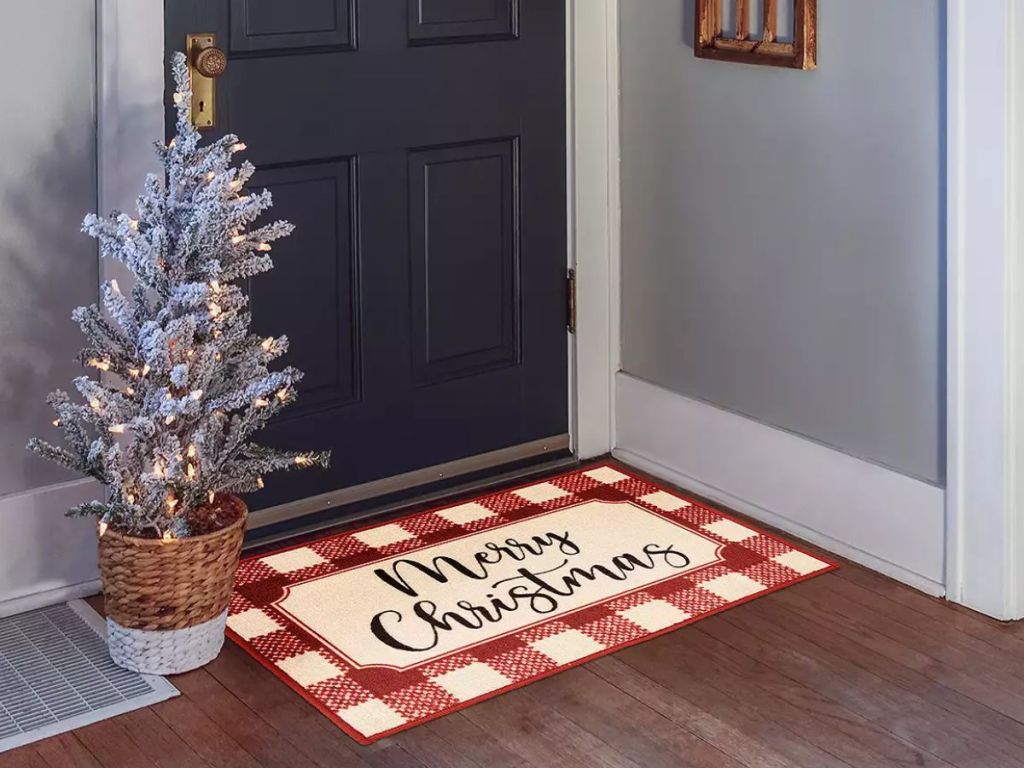 Christmas Rugs by Kohl's on doorstep