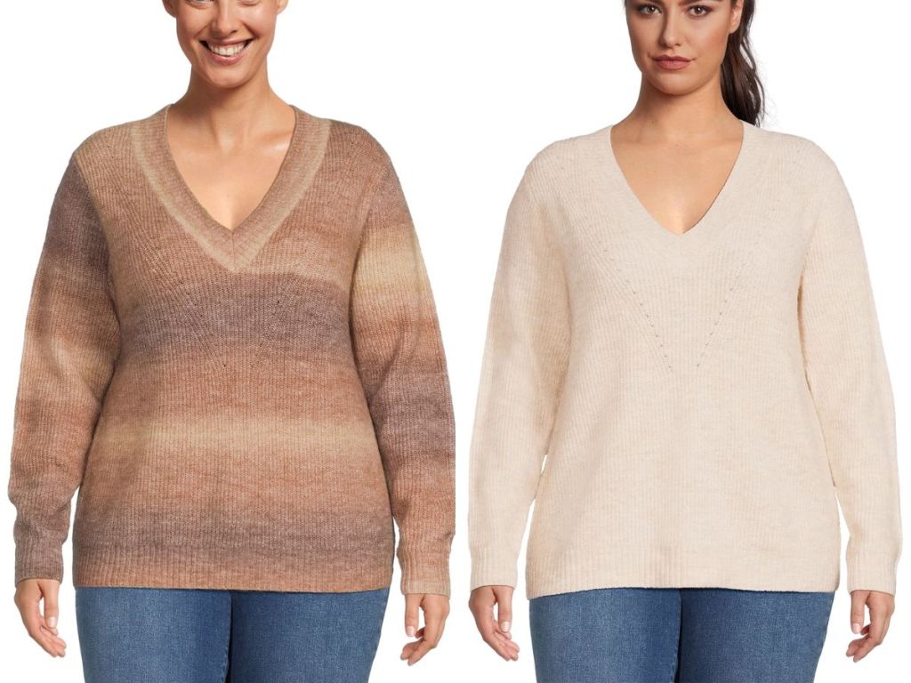 Terra & Sky Women's Plus Size Textured Pullover Sweater