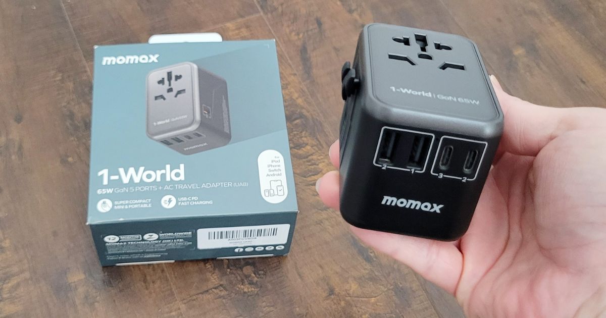 Universal Travel Adapter is 65W Only $22.40 on Amazon | 6 Ports & Works in 150 Countries!
