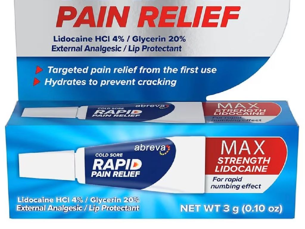 pain relief tube in blue box