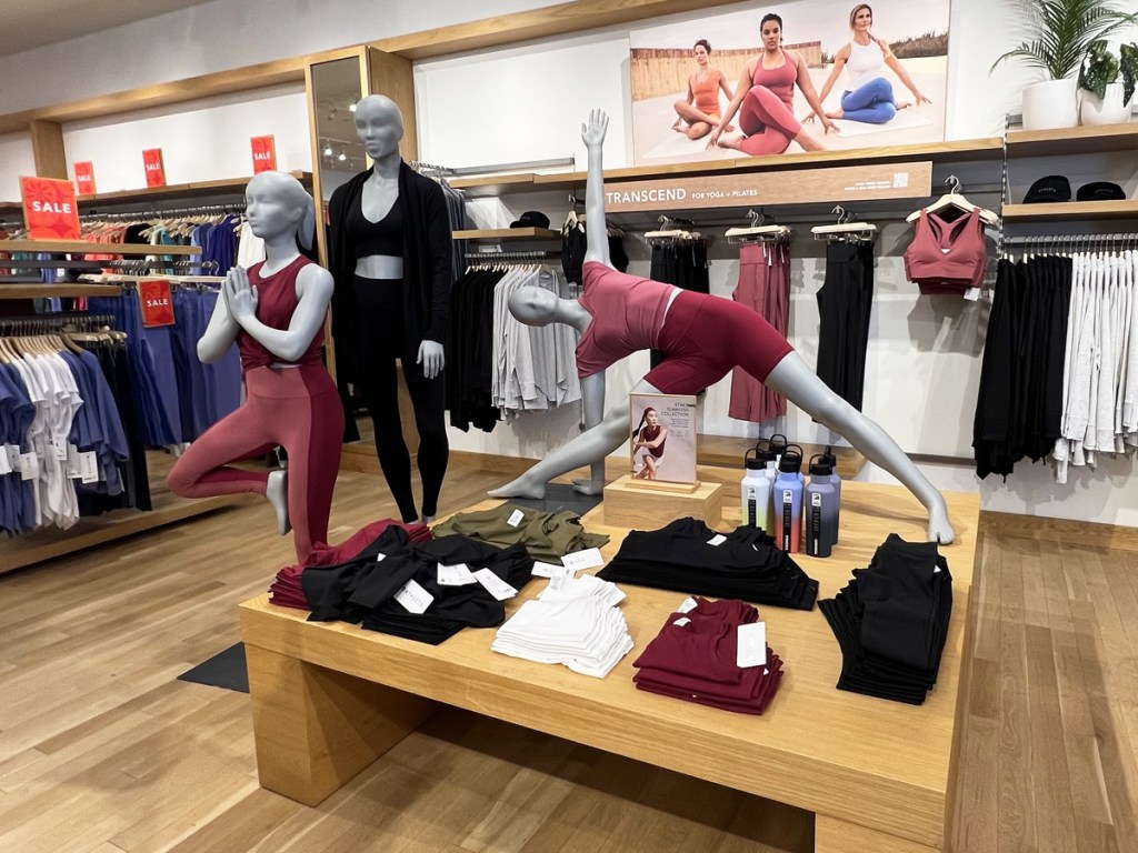 clothing display in athleta store