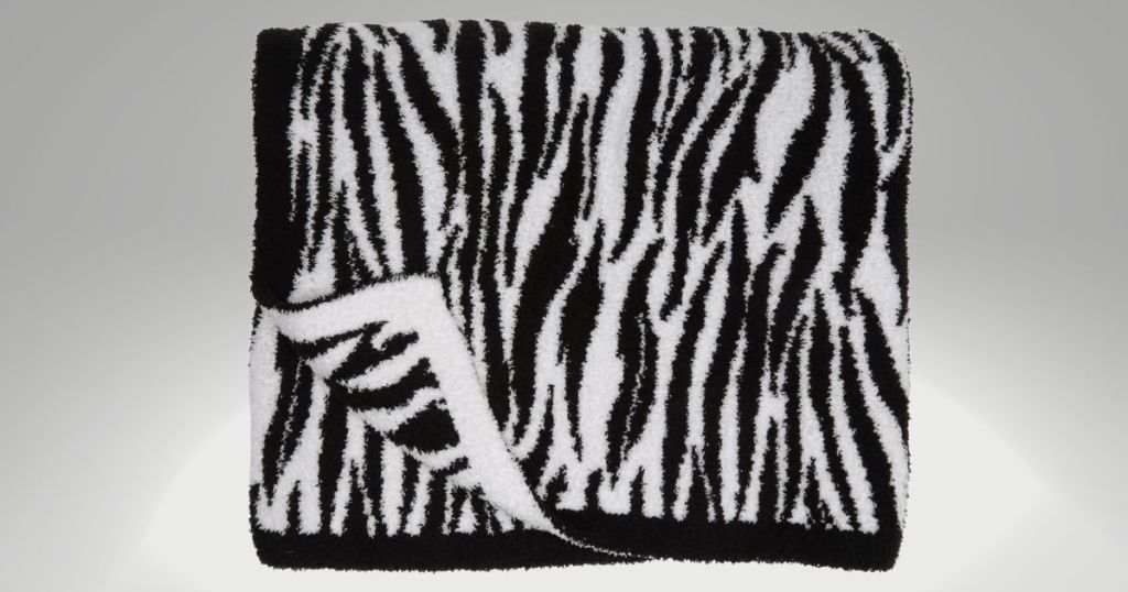 barefoot dreams tiger stripe blanket folded