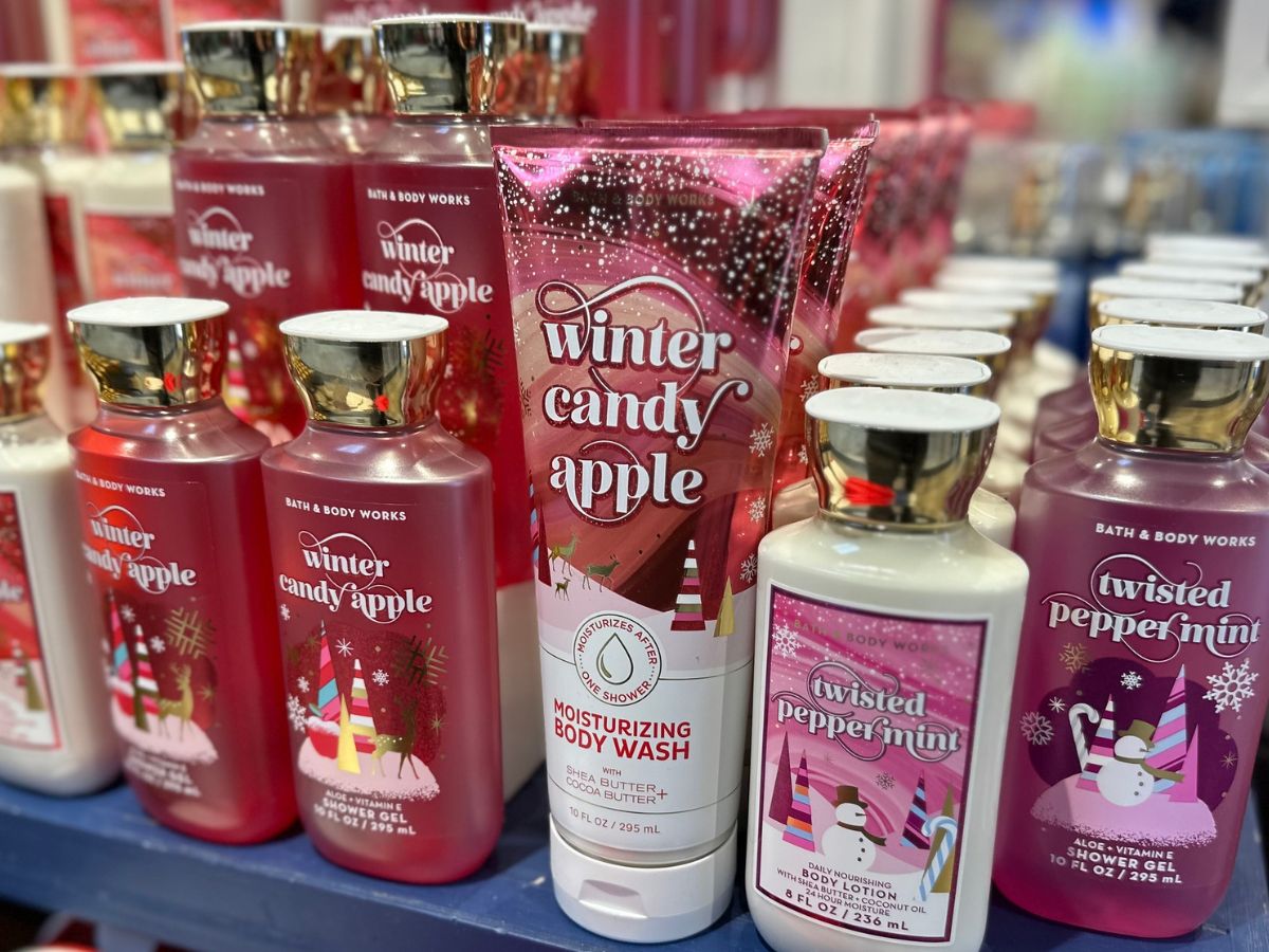 Bath & Body works body care in holiday scents
