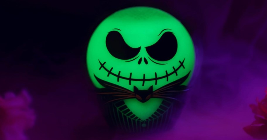 glow-in-the-dark Jack Skellington mini bluetooth speaker