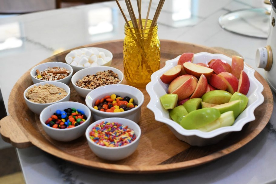 Caramel Apple Board with toppings