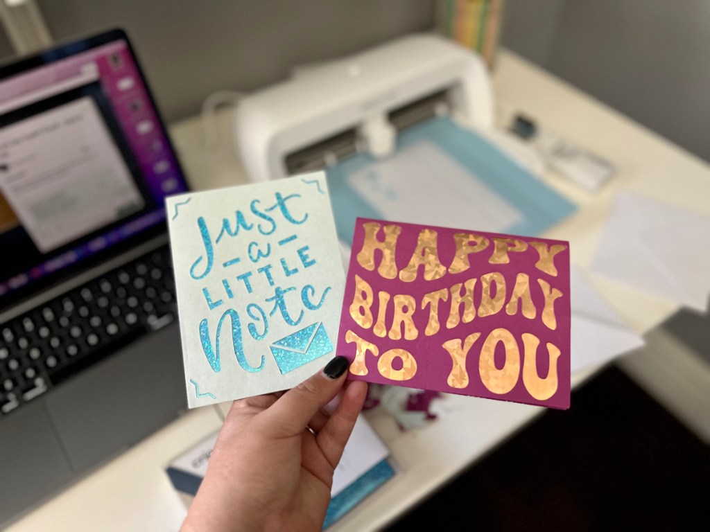 Cards made using a Cricut Joy Xtra bought from QVC