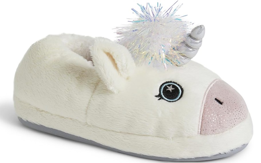 white unicorn slipper
