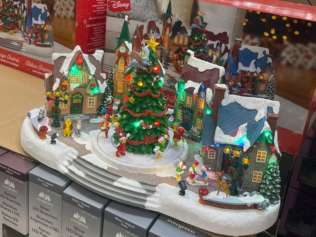 Disney Animated Village with Lights and Music