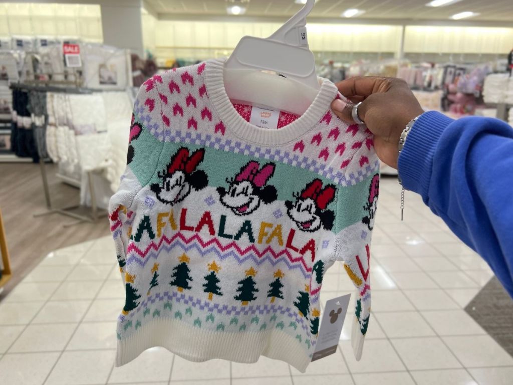 Disney Jumping Beans Minnie Mouse Girls 4-12 Christmas Sweater
