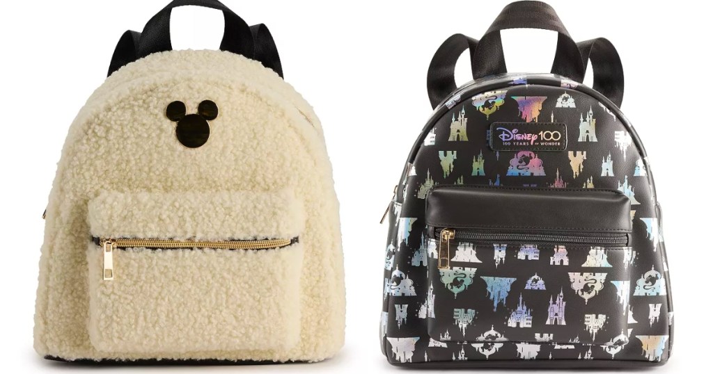 disney 100 and mickey mouse mini backpacks