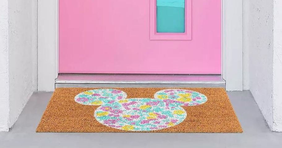 Disney's Mickey Mouse Ears Floral Natural Coir Mat