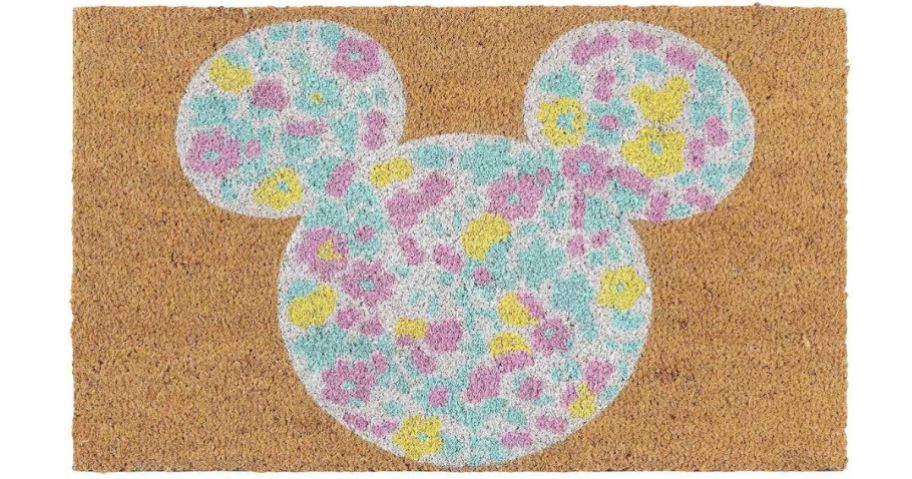 Disney's Mickey Mouse Ears Floral Natural Mat