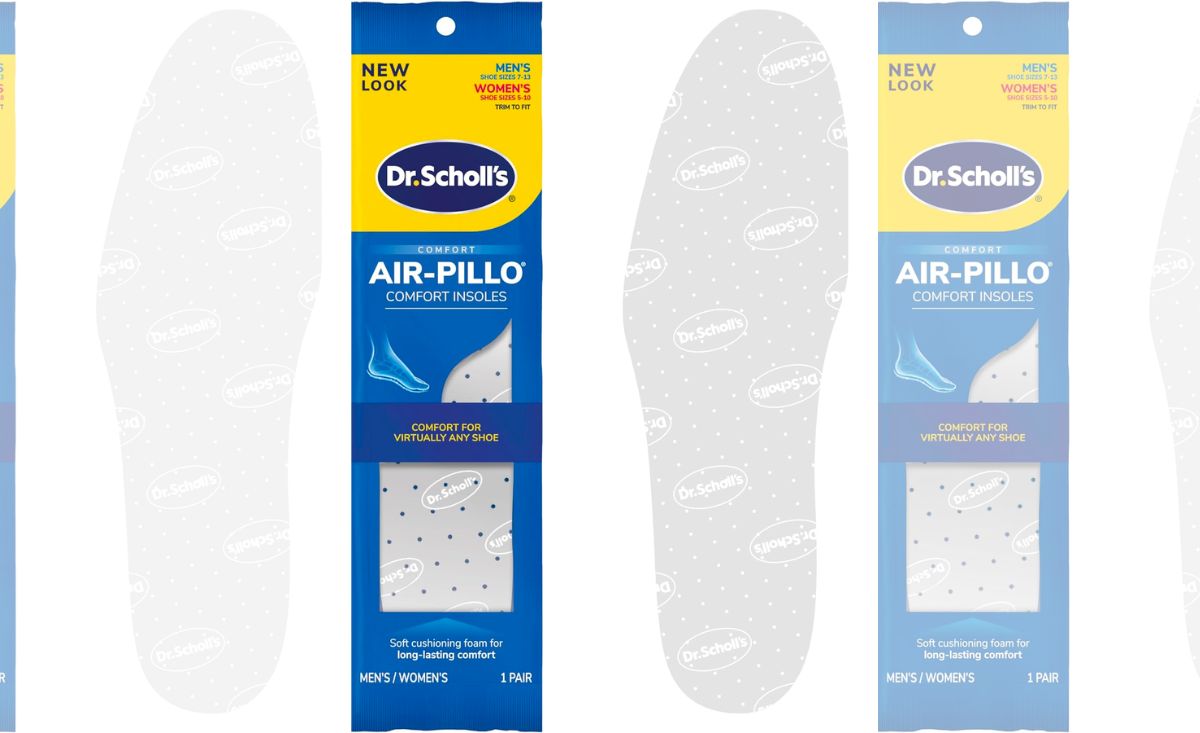 one pair of Dr. Scholl's Air-Pillo Insole Inserts on a white background stock image