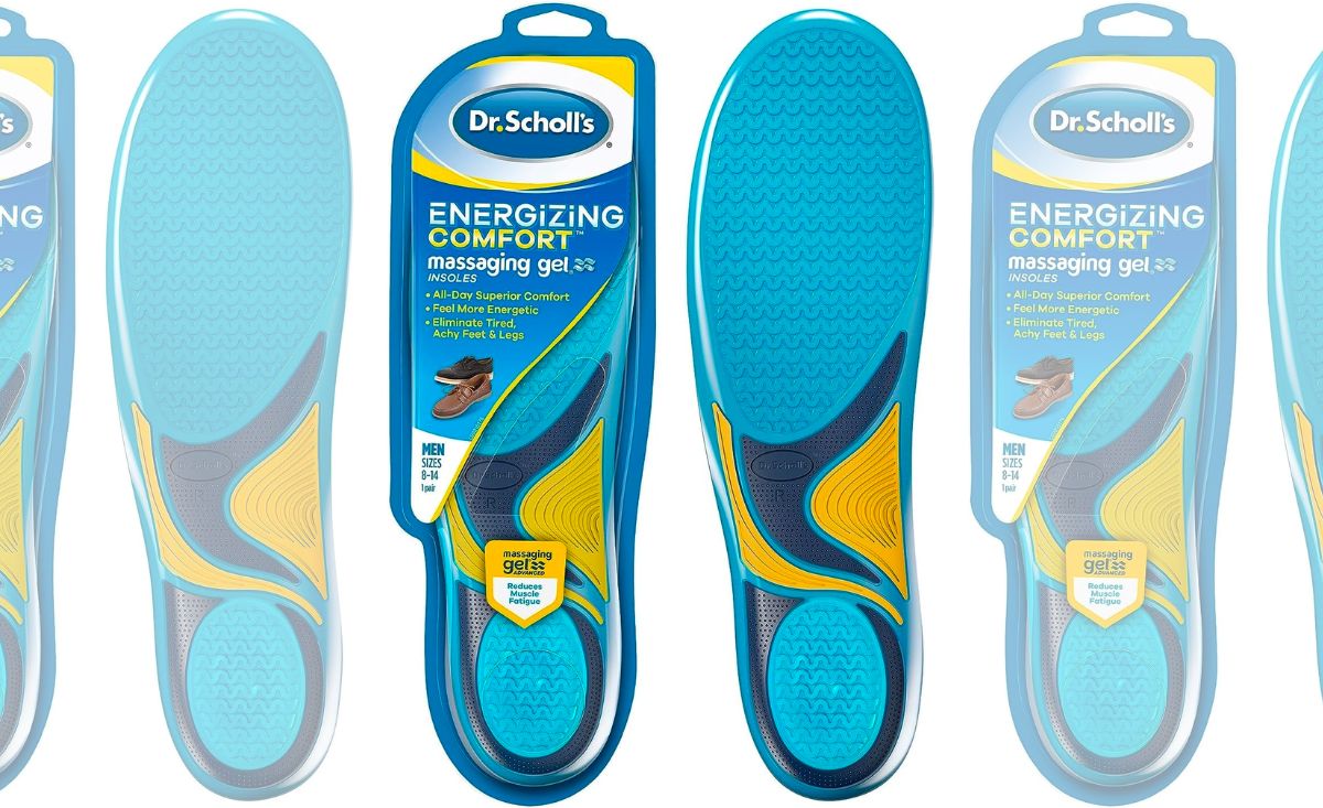 one pair of Dr. Scholls Energizing Comfort Insoles on white background stock image