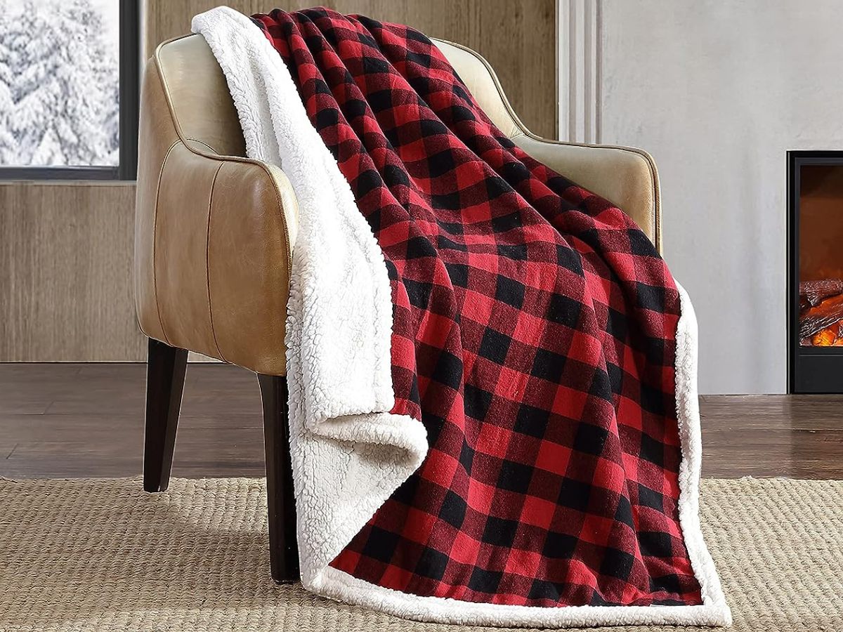 Up To 70% Off Eddie Bauer Throws On Amazon | Reversible Sherpa Throw ...