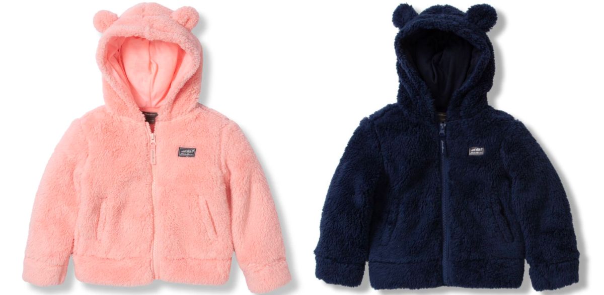 Eddie Bauer Toddler Quest Fleece Plush Hooded Jackets in pink and navy