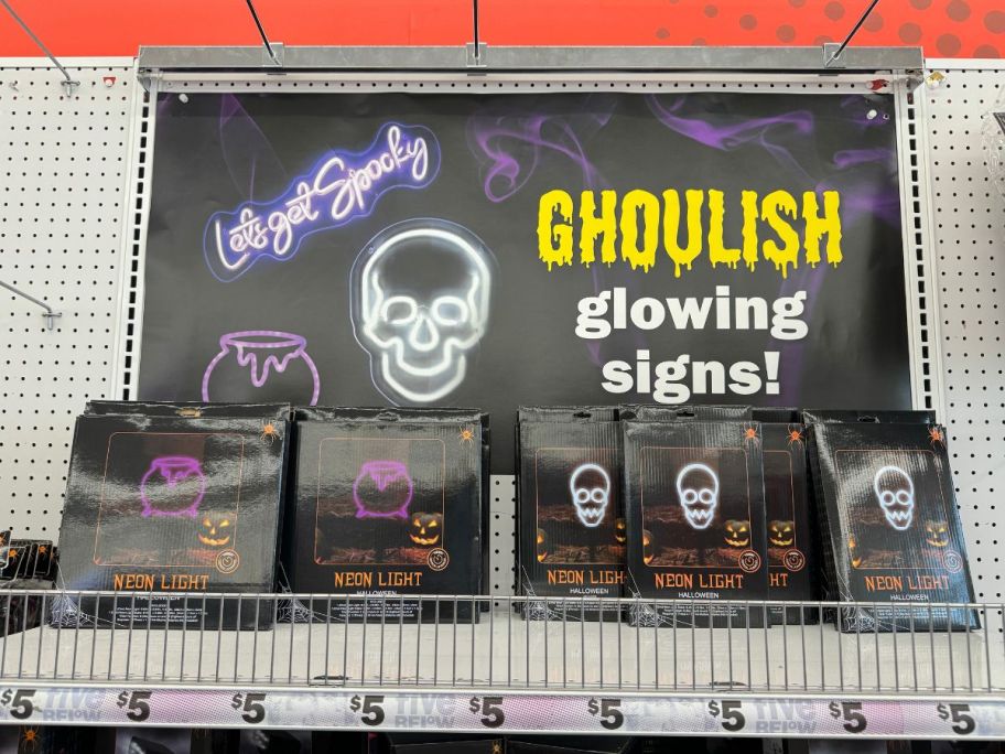 Five Below Ghoulish Glowing Signs