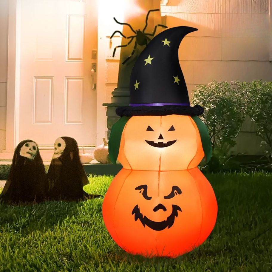 Pumpkin stack LED halloween inflatable