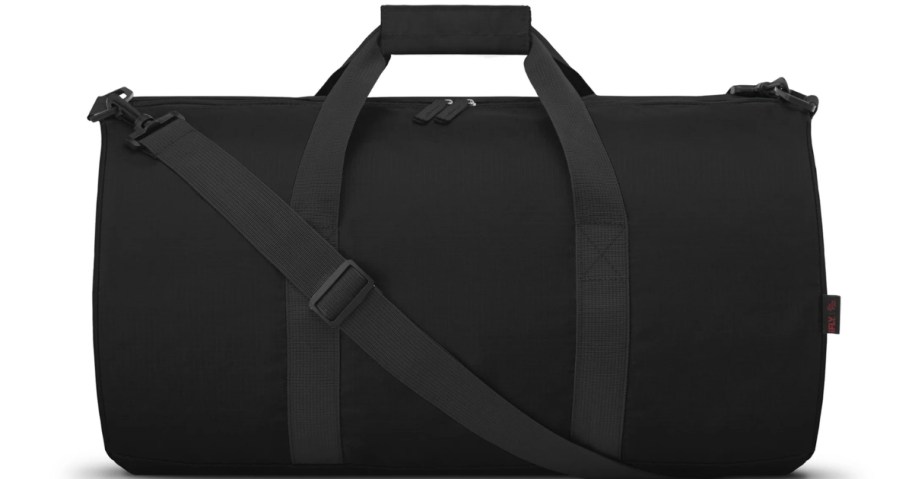 black packable travel duffle bag