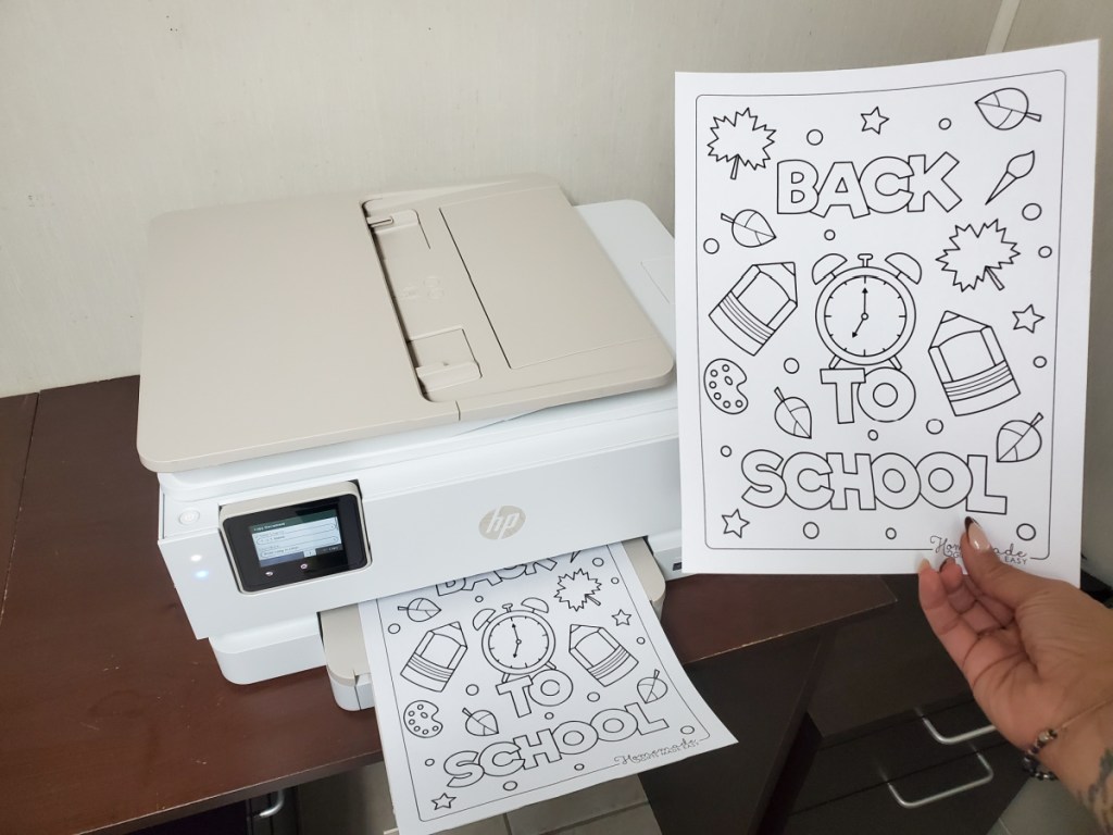 A back to school flyer printed at home