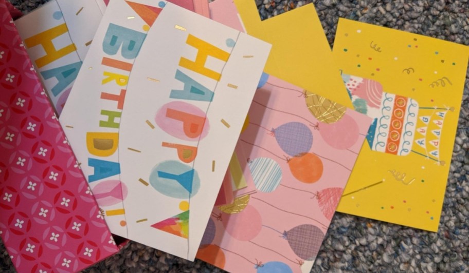 assorted set of hallmark birthday and greeting cards