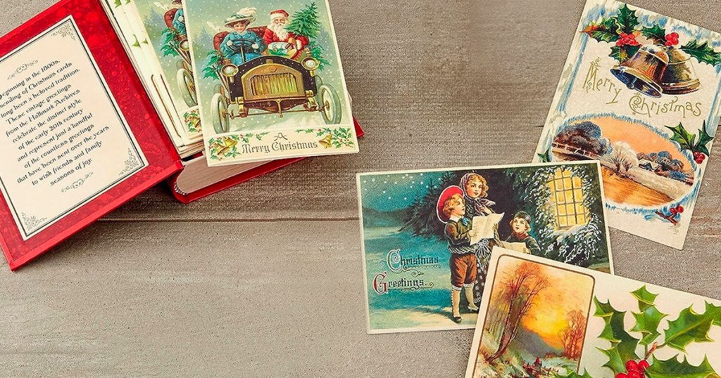 Hallmark Boxed Vintage Christmas Card Storage Box w/ 12 Cards
