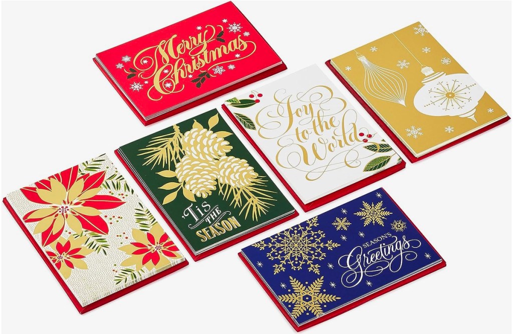 Hallmark Boxed Gold Foil Christmas Cards 36-Pack