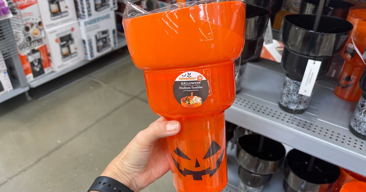 Halloween Stadium Tumblers Only $4.98 at Walmart | Holds Beverage AND 3 Snacks