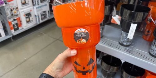 Halloween Stadium Tumblers Only $4.98 at Walmart | Holds Beverage AND 3 Snacks