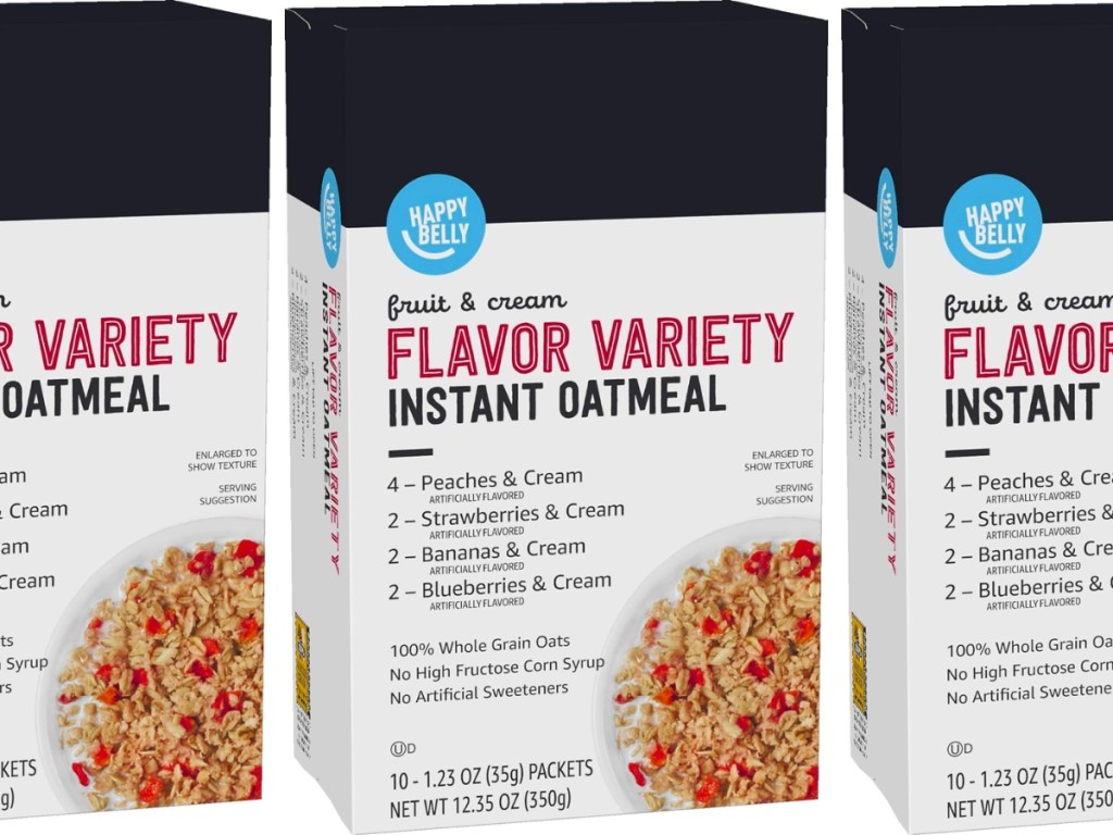 Happy Belly Instant Oatmeal Fruit & Cream 10-Count Variety Pack