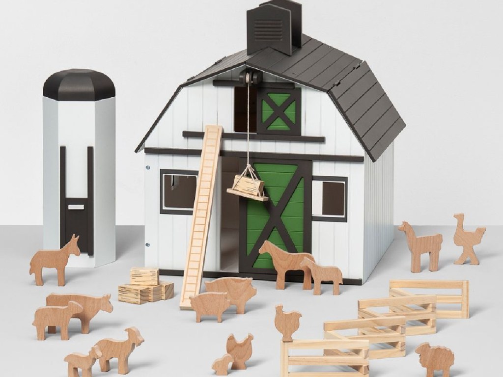 Hearth & Hand with Magnolia Toy Barn with Animal Figurines
