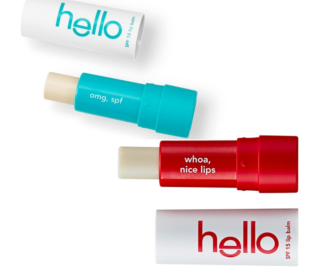 hello vegan lip balm in sweet mint and strawberry