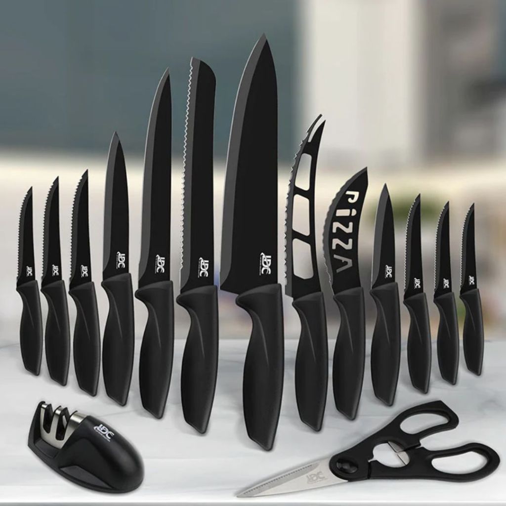 Lux Decor Collection 15-Piece Stainless Steel Kitchen Knife Set