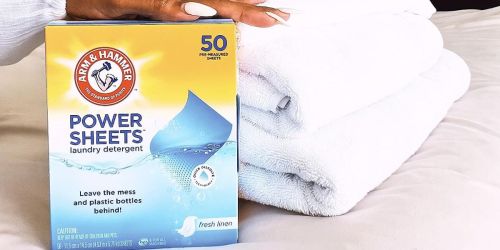 Arm & Hammer Power Sheets Laundry Detergent 50-Count Only $10.49 Shipped on Amazon | Washes Up To 100 Loads!