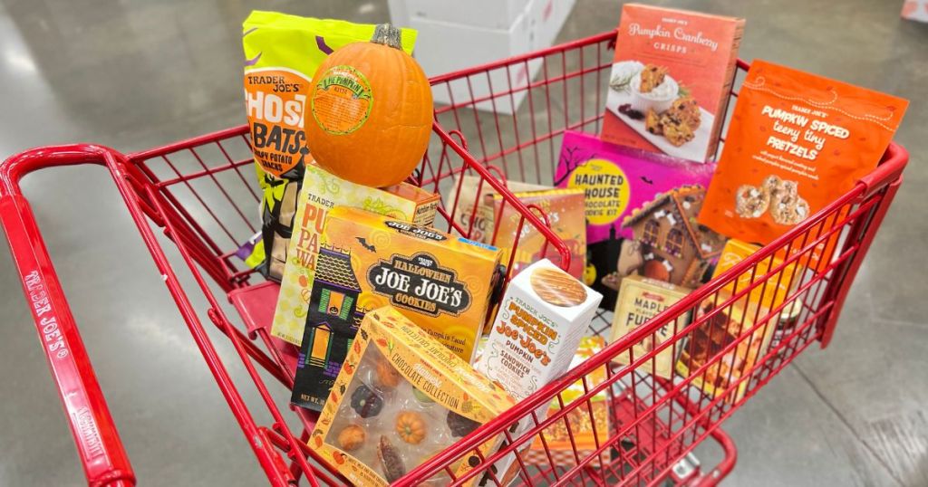 Trader Joe's Fall and Halloween 2023 Items shown in cart